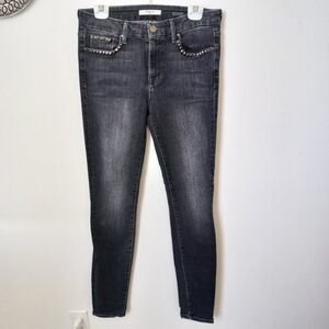 Fidelity Women's Belvedere Mid Rise Gray Skinny Jean